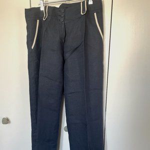 courage b.navy high-waisted linen sailor pants Size XL